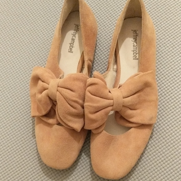 Jeffrey Campbell Pink Suede Bow Loafers - Picture 2 of 3